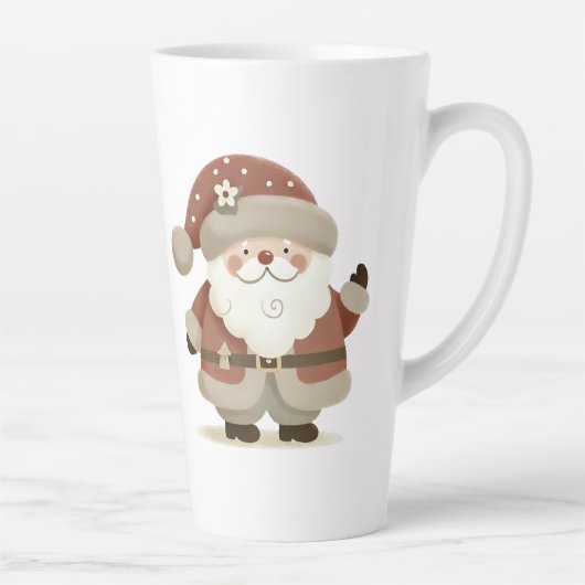 Cute Santa Claus & Drawing Christmas Milchtasse (Rechts)