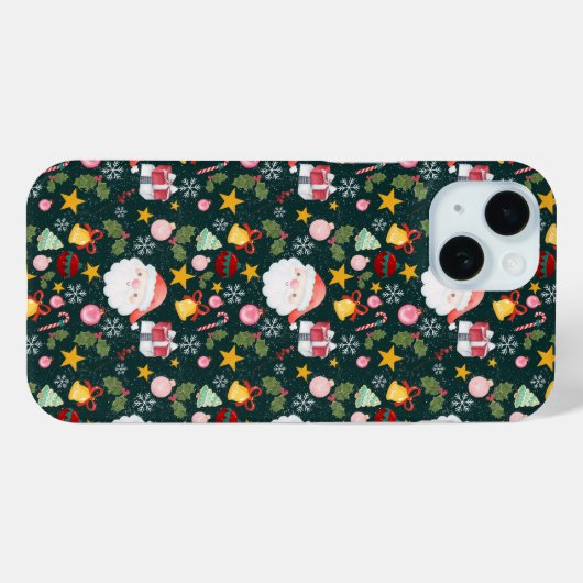 Cute Santa Claus Holiday Seamless Pattern Case-Mate iPhone Hülle (Rückseite (Horizontal))