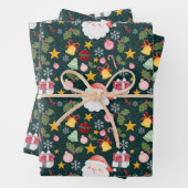 Cute Santa Claus Holiday Seamless Pattern Geschenkpapier Set (Beispiel)