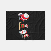 Cute Santa Claus Ice Skating With Friends - Family Fleecedecke (Vorderseite (Horizontal))