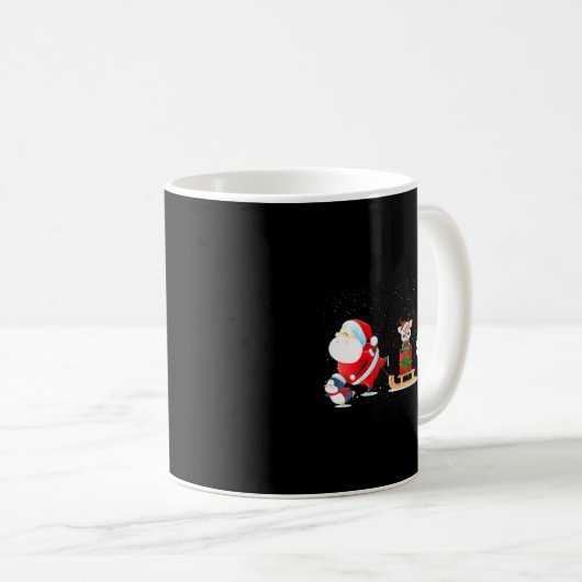 Cute Santa Claus Ice Skating With Friends - Family Kaffeetasse (VorderseiteRechts)