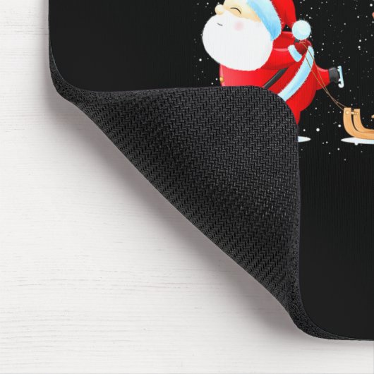 Cute Santa Claus Ice Skating With Friends - Family Mousepad (Ecke)