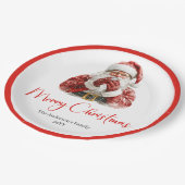 Cute Santa Claus Kids Festive Merry Christmas Pappteller (Schrägansicht)
