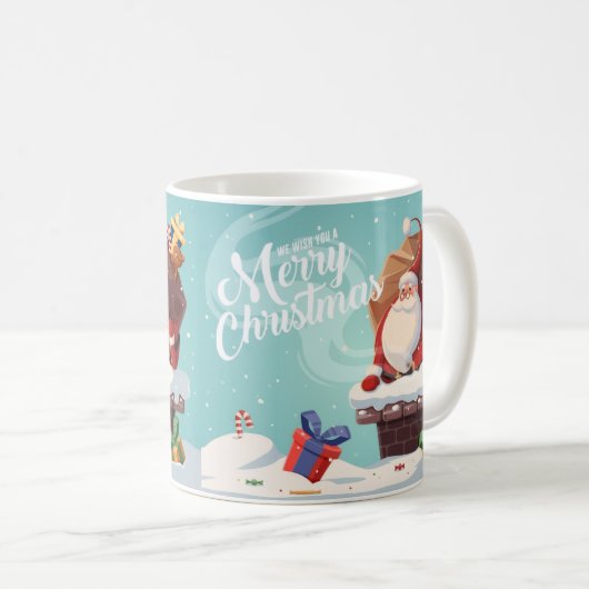 Cute Santa Claus Merry Christmas Mug | Festive Hol Kaffeetasse (VorderseiteRechts)