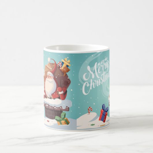 Cute Santa Claus Merry Christmas Mug | Festive Hol Kaffeetasse (Mittel)