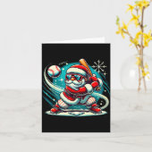 Cute Santa Claus Playing Baseball Boys Kids Teens Karte (Gelbe Blume)