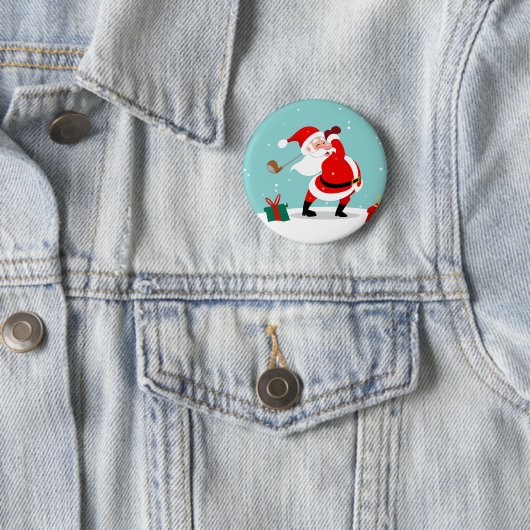 Cute Santa Claus plays Golf Button (Beispiel)