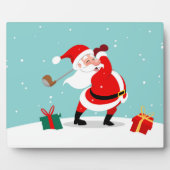 Cute Santa Claus plays Golf Fotoplatte (Vorderseite)