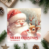 Cute Santa Claus Rudolph Personalized Kids Gift Puzzle
