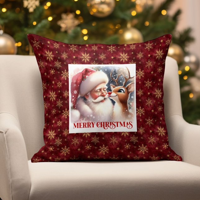 Cute Santa Claus Rudolph Pillow Cozy Holiday Accen Kissen (Cute Santa Claus Rudolph Pillow Cozy Holiday Accent

)