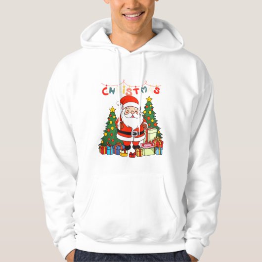 Cute Santa Claus with Christmas Trees & Gifts – Me Hoodie (Vorderseite)