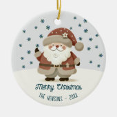 Cute Santa Clause Snowflakes Drawing Christmas Keramik Ornament (Vorne)