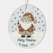 Cute Santa Clause Snowflakes Drawing Christmas Keramik Ornament (Links)