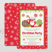 Cute Santa Cocoa Mug Christmas Party Einladung (Vorne/Hinten)