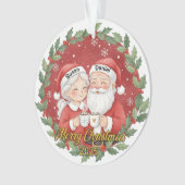 Cute Santa Couple Holiday Keepsake with Custom Nam Ornament (Vorderseite)