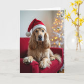 Cute Santa Dog Holiday Card Karte (Gelbe Blume)