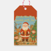 Cute Santa & Elves New Year Holiday Card Geschenkanhänger (Rückseite)