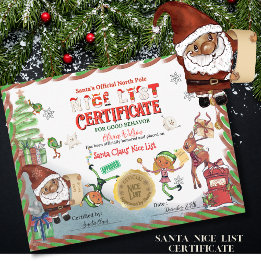 Cute Santa Elves Official Nice List Certificate  Einladung