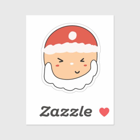 Cute Santa for Stationery Lover Custom Cut Sticker (Blatt)