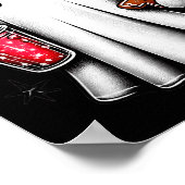 Cute Santa Ghost Drinking Coffee Ice Coffee Christ Poster (Ecke)