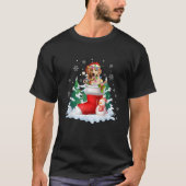 Cute Santa Golden Retriever In Christmas Socks Dog T-Shirt (Vorderseite)