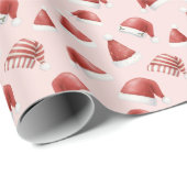 Cute Santa Hat for Girls Pink Christmas Geschenkpapier (Rolleneckpunkt)