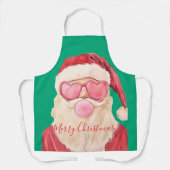 Cute Santa Heart Glasses Christmas Art Schürze (Vorderseite)