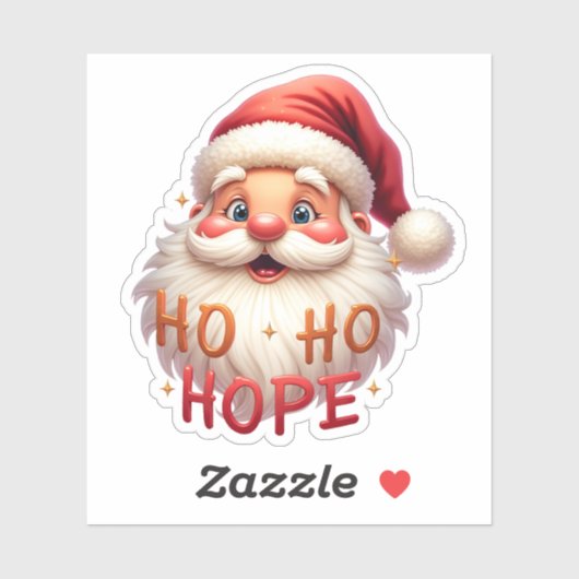 Cute Santa “Ho Ho Hope” Sticker (Blatt)