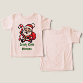 Cute Santa Holding Candy Cane (Design Vorderseite & Rückseite)