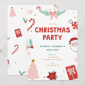 Cute Santa Holiday Kid Christmas Party Invitations Einladung (Vorne/Hinten)