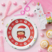 Cute Santa Holiday Paper Plate Pappteller (Party)