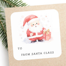 Cute Santa illustration to from gift tag sticker