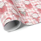 Cute Santa Kitty Parade Christmas Kawaii Cat Gift Geschenkpapier (Rolleneckpunkt)