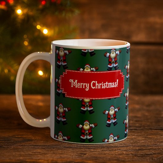 Cute Santa Merry Christmas! Father Xmas Pattern Kaffeetasse