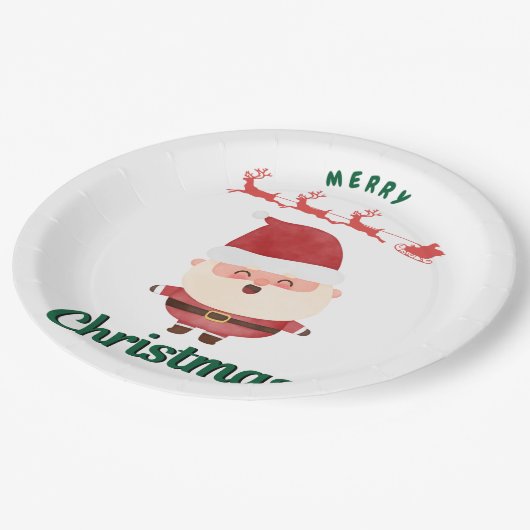 Cute Santa Pappteller (Schrägansicht)