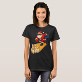 Cute Santa Playing Bowling Ball And Ns Bowler Chri T-Shirt (Vorne ganz)
