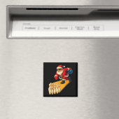 Cute Santa Playing Bowling Ball And Pins Bowler Ch Magnet (In Situ (Geschirrspüler))
