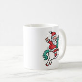 Cute Santa Riding Unicorn – Adorable Kaffeetasse (VorderseiteRechts)