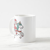 Cute Santa Riding Unicorn – Adorable Kaffeetasse (Vorderseite Links)