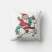 Cute Santa Riding Unicorn – Adorable Kissen (Vorderseite)