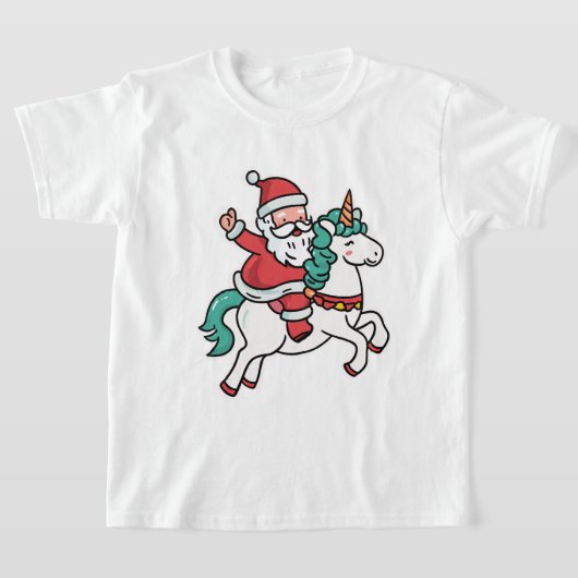 Cute Santa Riding Unicorn – Adorable T-Shirt (Ablage )