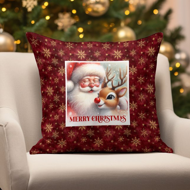 Cute Santa Rudolph Christmas Pillow Festive Home   Kissen (Cute Santa Rudolph Christmas Pillow Festive Home Gift

)