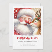 Cute Santa Rudolph Christmas Winter Wonderland  Einladung (Vorderseite)