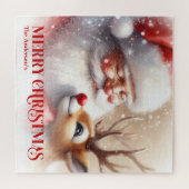 Cute Santa Rudolph Custom Holiday Puzzle for Child (Horizontal)