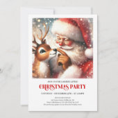 Cute Santa Rudolph Kids Christmas Party Invitation Einladung (Vorderseite)
