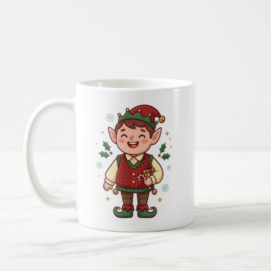 Cute Santa’s Elf Christmas Mug Kaffeetasse (Links)