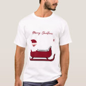 Cute Santa Sleigh Merry Christmas T-Shirt (Vorderseite)
