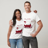 Cute Santa Sleigh Merry Christmas T-Shirt (Unisex)