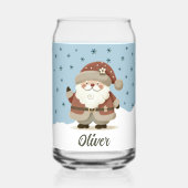 Cute Santa Snowflakes Kids Name Dosenglas (Vorderseite)