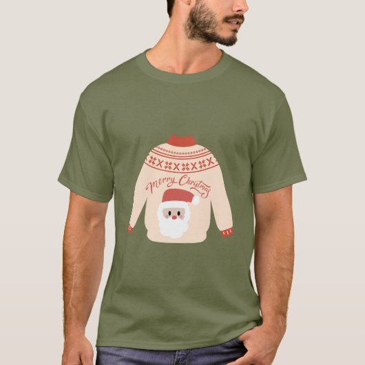 Cute Santa Ugly Christmas Sweater Unisex T-shirt (Vorderseite)